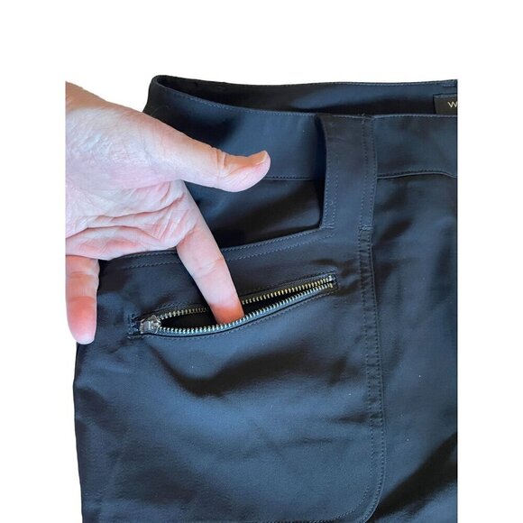 Womyn Black Pants Size 16 Polyester Spandex All About Zips  Made in USA NEW - Picture 4 of 11